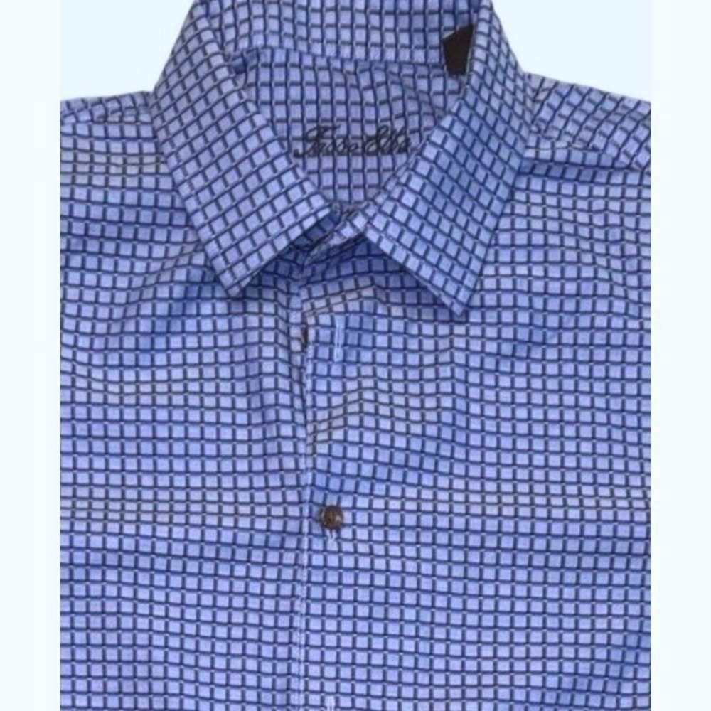 Tasso Elba Men's Blue Patterned Dress Shirt XL Blue Dance Party Las Vegas Date